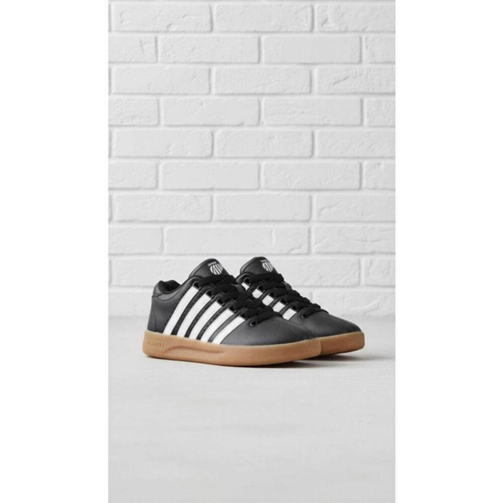 K-Swiss Classic Low Top Sneakers‎ Black White 5-Stripe 11.5